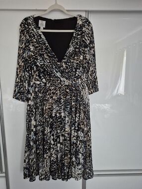 City Chic Multicolor Animal-Print Wrap Midi Dress